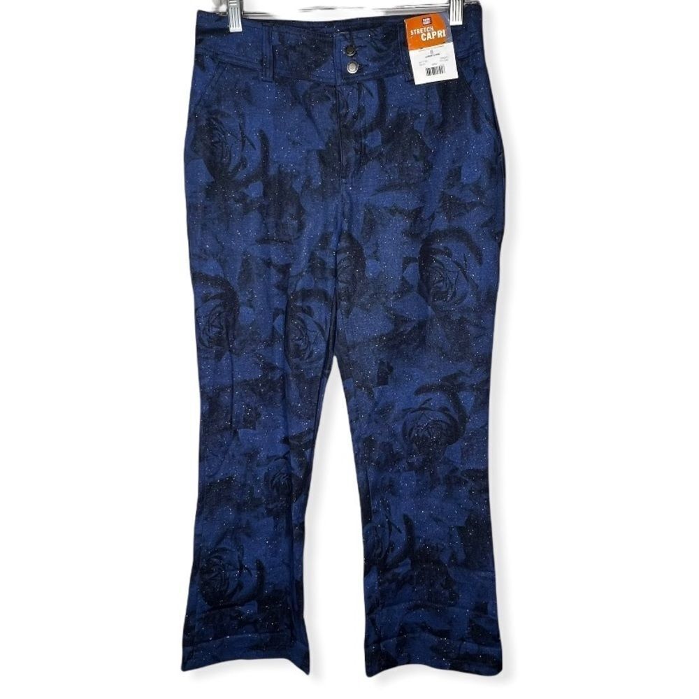 Faded Glory Stretch Floral‎ Capris nwt